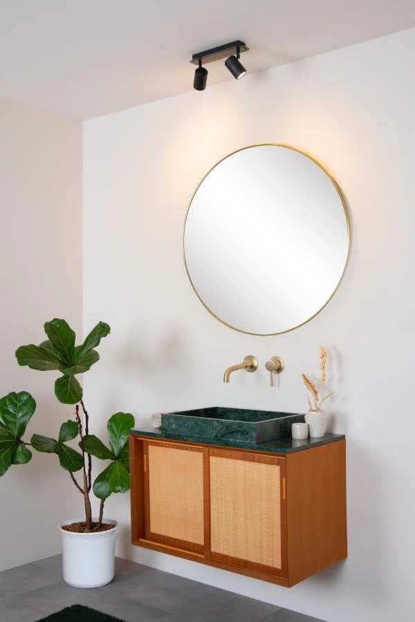 Lucide LENNERT - Spot plafond Salle de bains - LED Dim. - GU10 - 2x5W 3000K - IP44 - Noir - ambiance 4